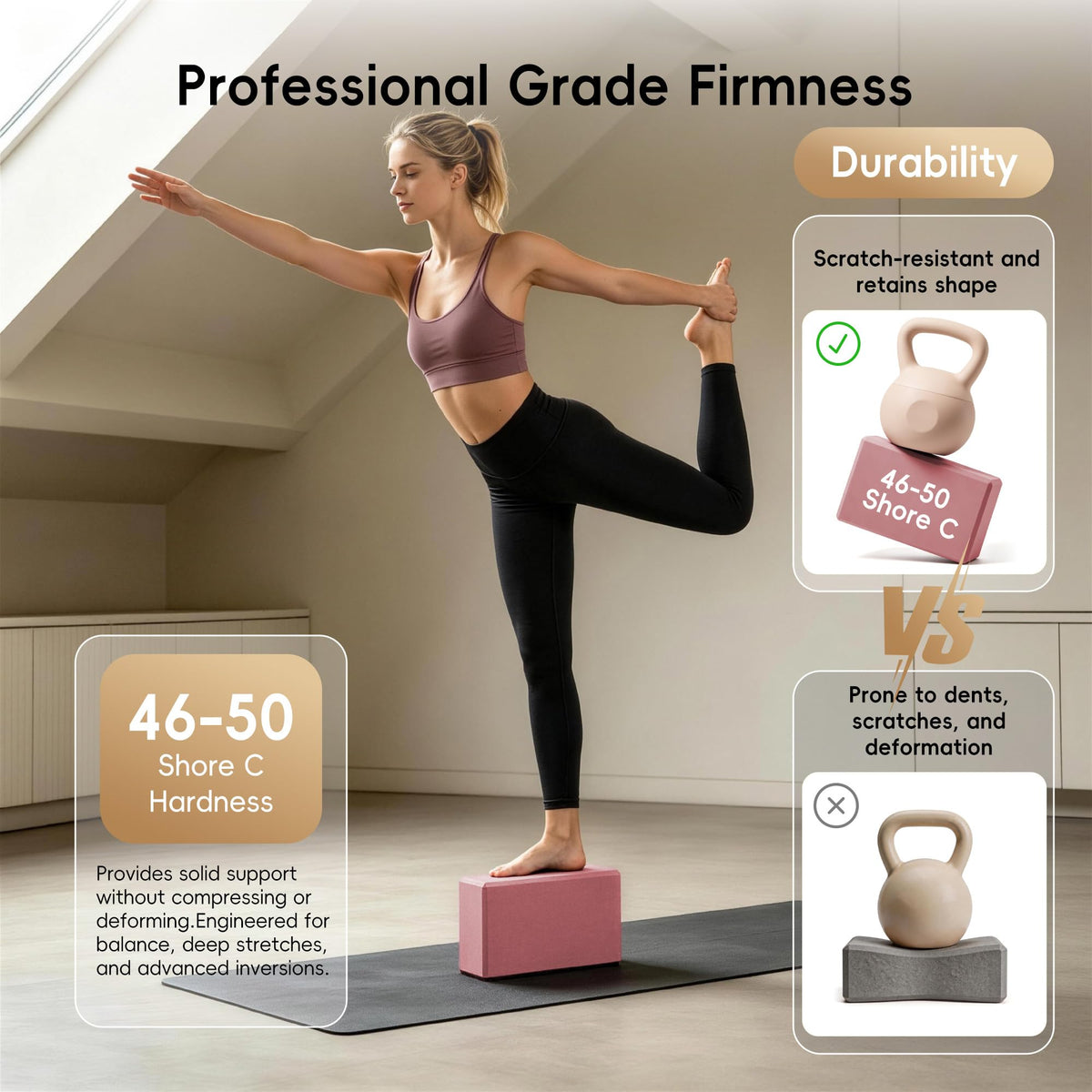 High Density EVA Yoga Blocks 2 Pack (pink)