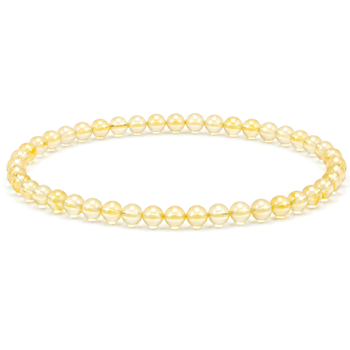 Amber Bracelet 4mm Beaded Bracelet (Amber / Medium)