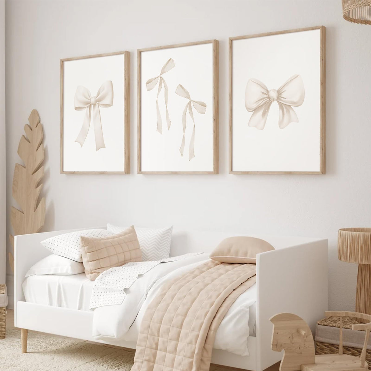 Bow Wall Art Coquette Room Canvas Decor Beige Bow Poster Preppy Wall Deocr Aesthetic Pictures Coquette Girly Posters Nursery Art Prints for Girls Bedroom 12x16 Inch Unframed Set of 3 (Beige Bow Prints / 12x16 Inch Unframed)