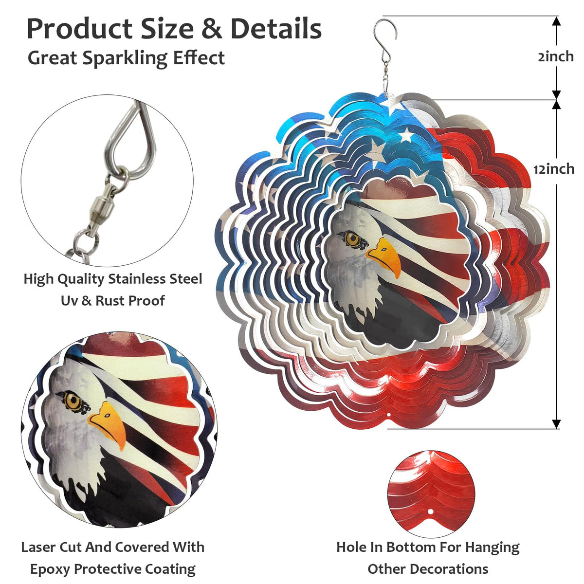 Eagle Wind Spinner (American Flag Eagle)