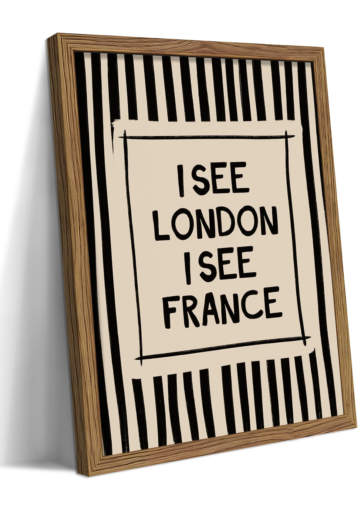 I See London I See France Wall Art (Black Stripes See / 16"L x 12"W)