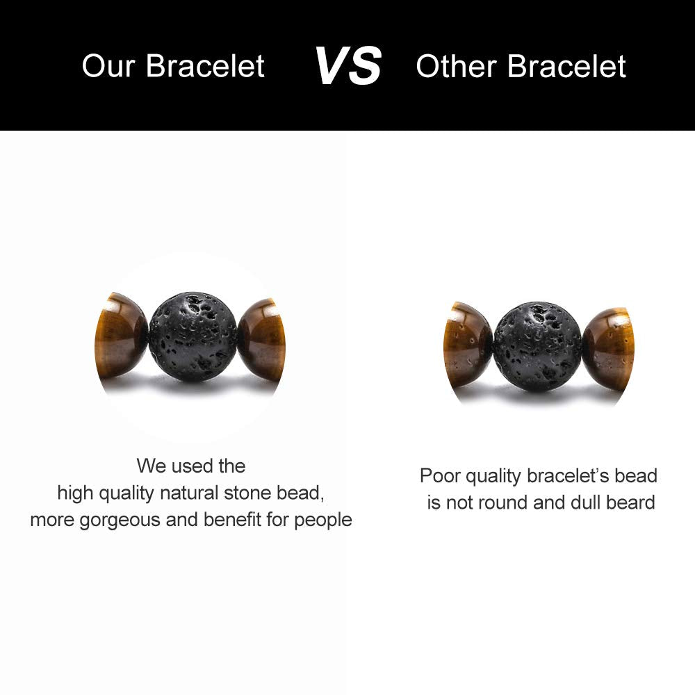 Natural Bead Bracelet (Lava Rock&Yellow Tiger Eye Bracelets)