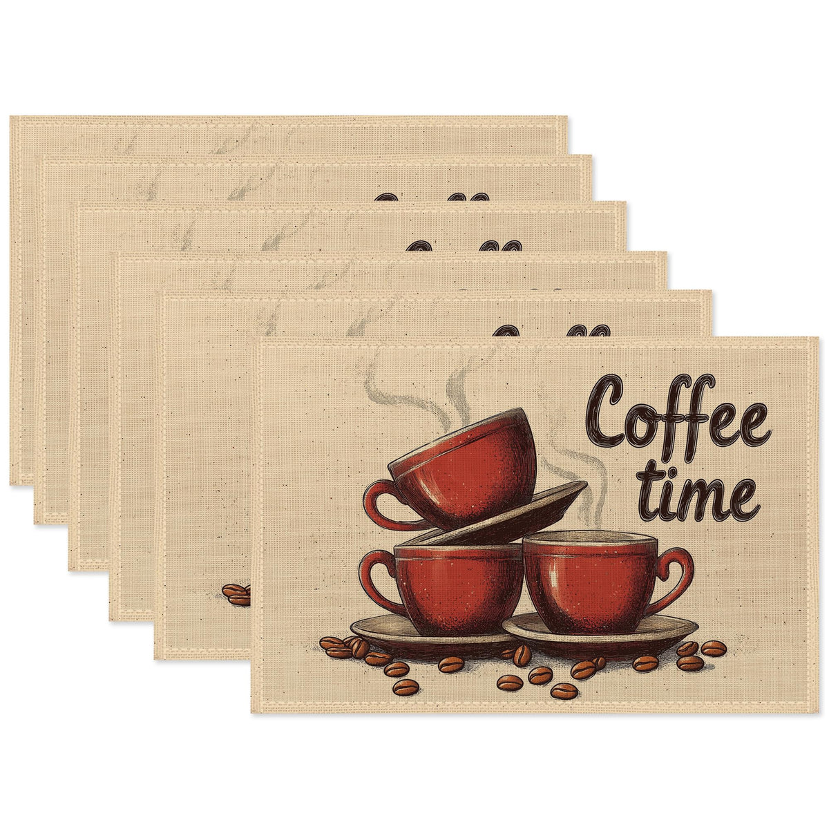 Vintage Coffee Time Placemats Set of 6 (Vintage Coffee Time)