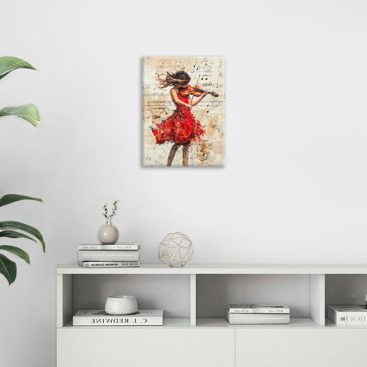 Music Wall Art (20"L x 16"W / Violin girl)