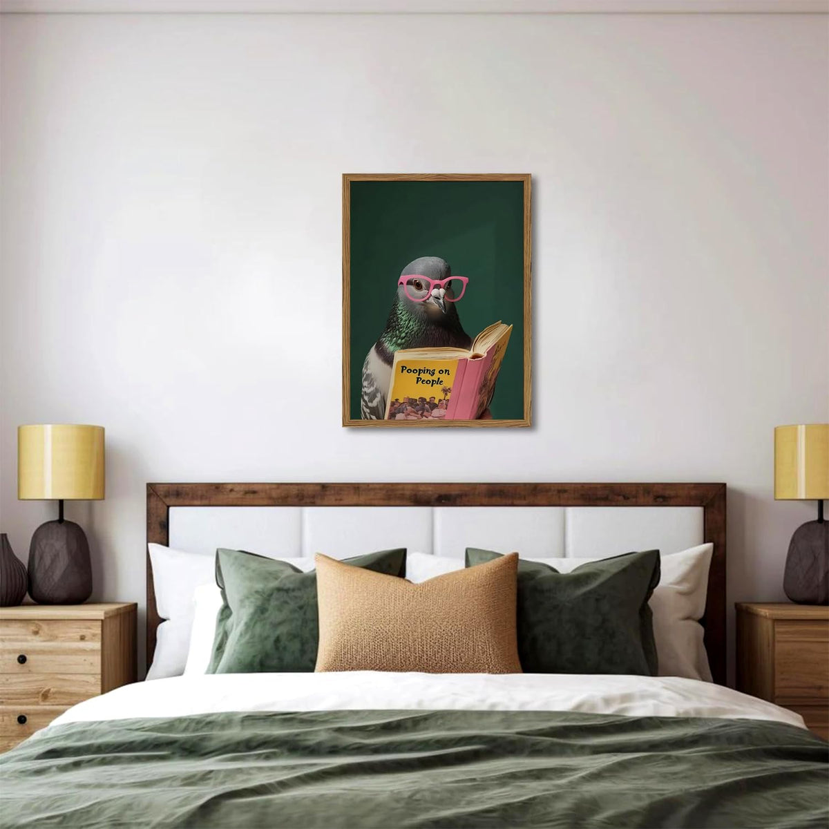 Framed Funny Pigeon Wall Art (Pigeon / 16"L x 12"W)