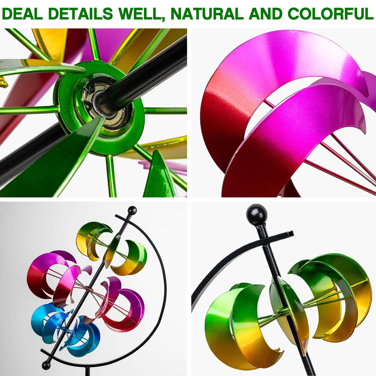 Large Metal Wind Spinner for Garden and Yard (Moons - Pumpkin)