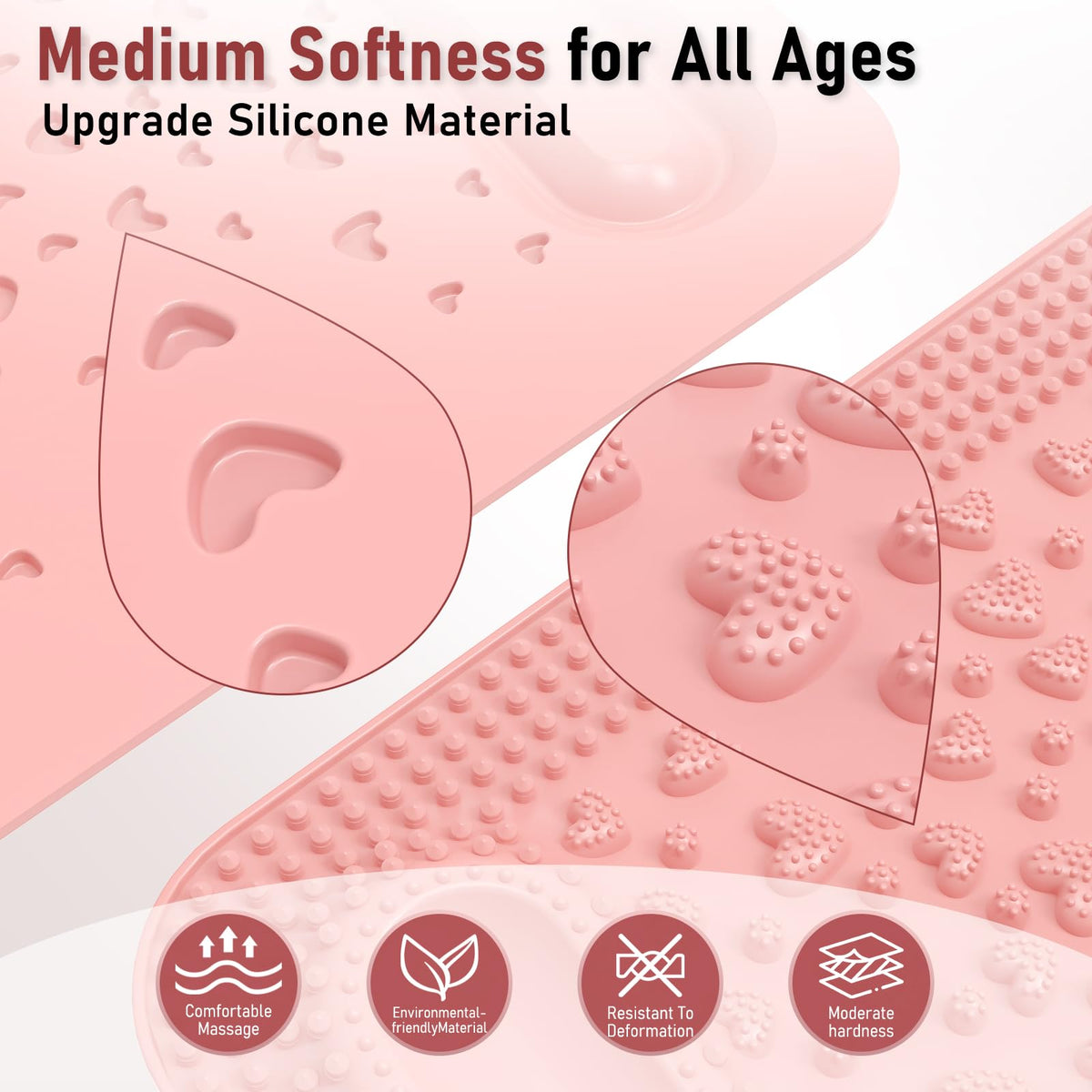 Foot Massage Mat & Foot Massage Balls (22.5x14.2" Pink)