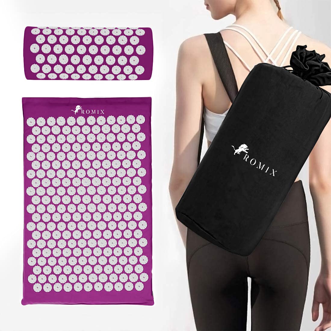 Acupressure Mat And Pillow Set (Purple)