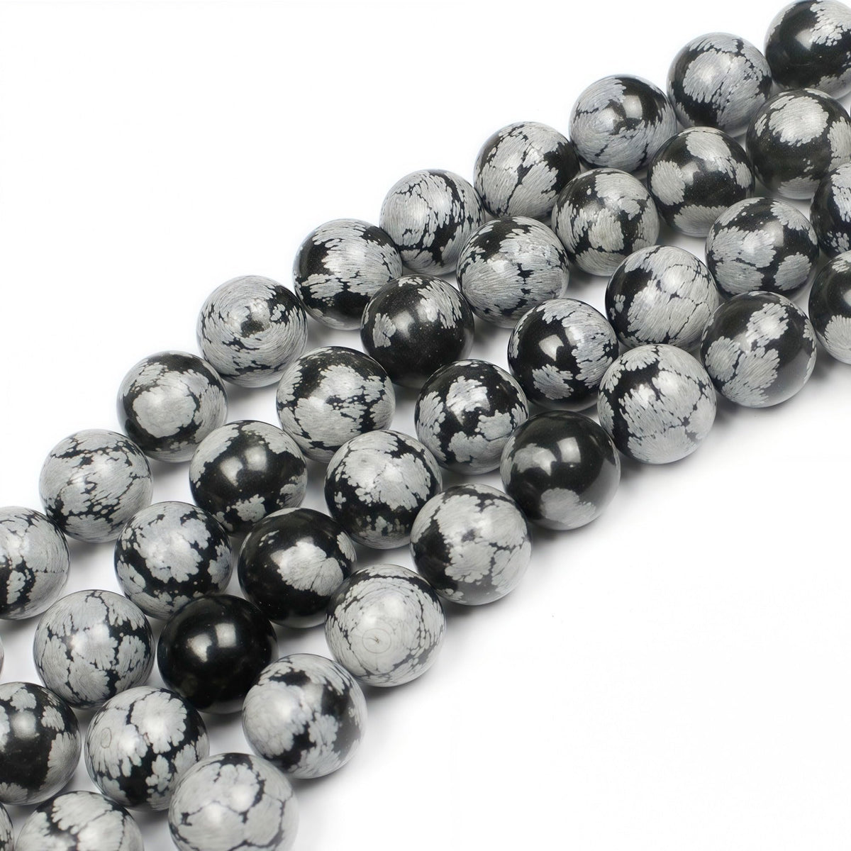 Snowflake Obsidian Beads Round Natural Stone Beads for Jewelry Making DIY Bracelet (Snowflake Obsidian / 8mm)