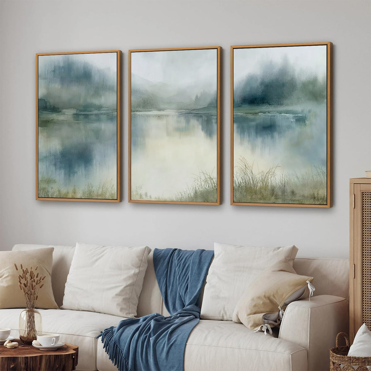 Large Abstract Nature Framed Canvas Wall Art (Abstract Nature / 36"L x 24"W)