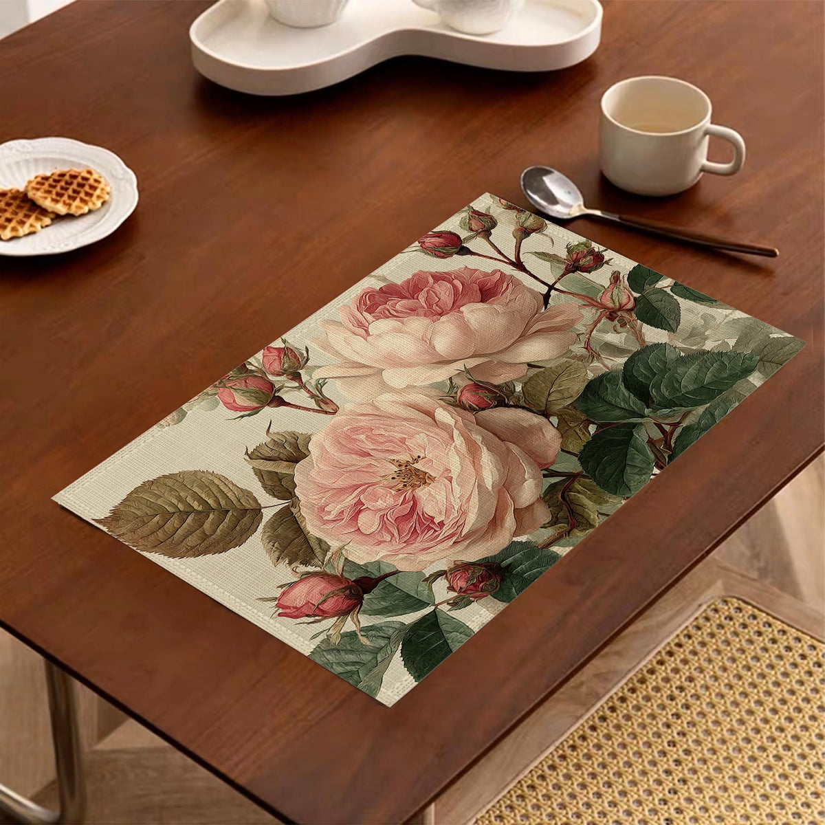 Vintage Peony Flower Placemats Set of 6 (Vintage Peony Flower)