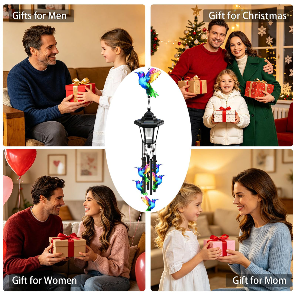 Large Solar Hummingbird Wind Chimes (Hummingbird Wind Chimes)