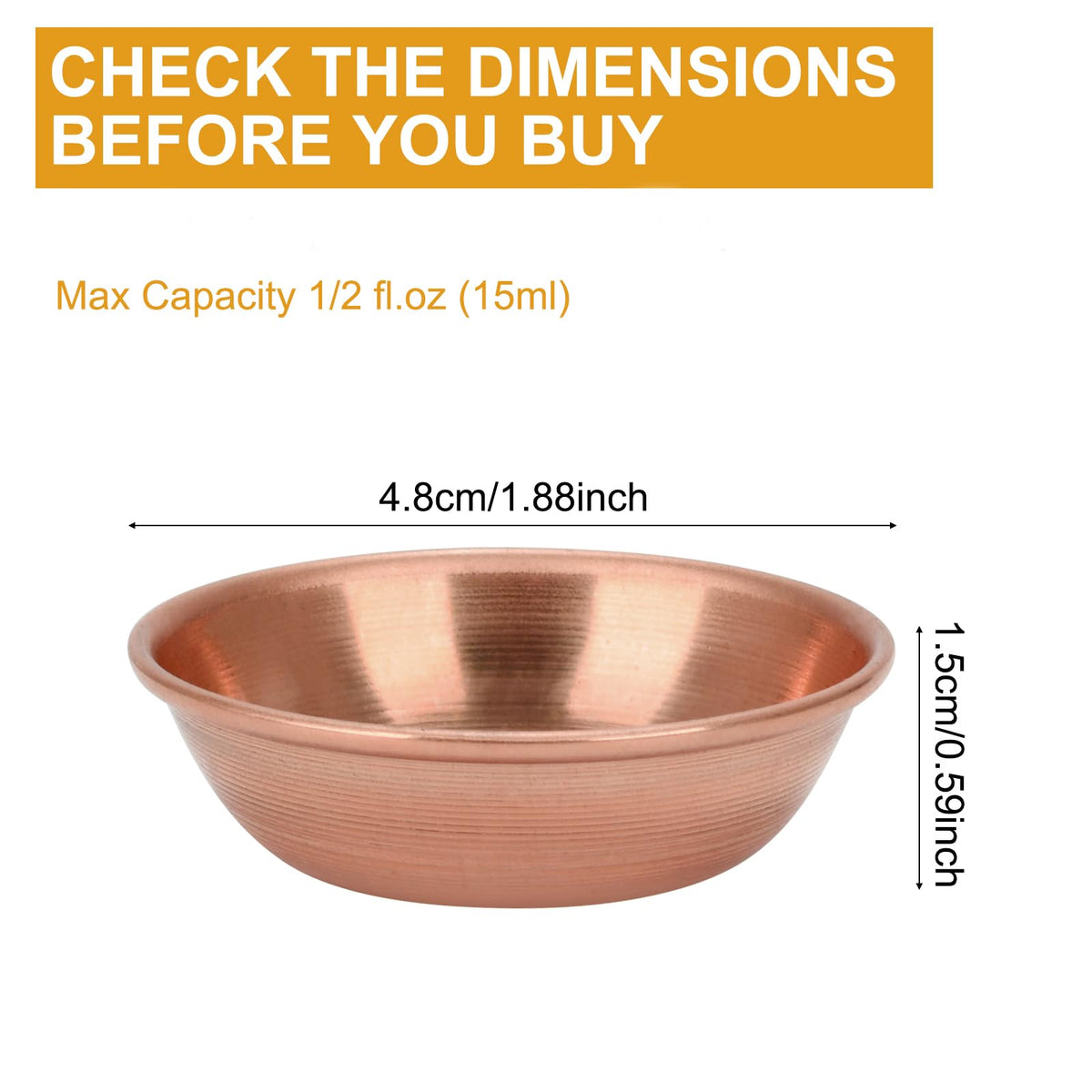 Tiny Brass Bowls for Buddhist Water Offering Bowls (Rosegold)