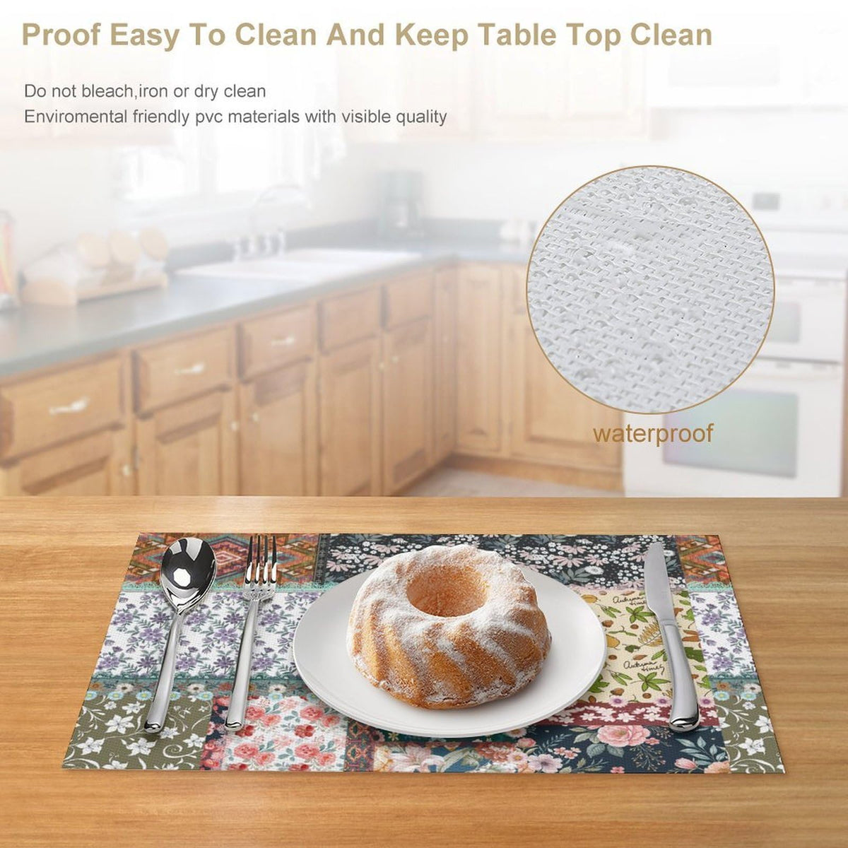 Boho Floral Placemat Set of 4 (Patchwork-8 / 4pcs)
