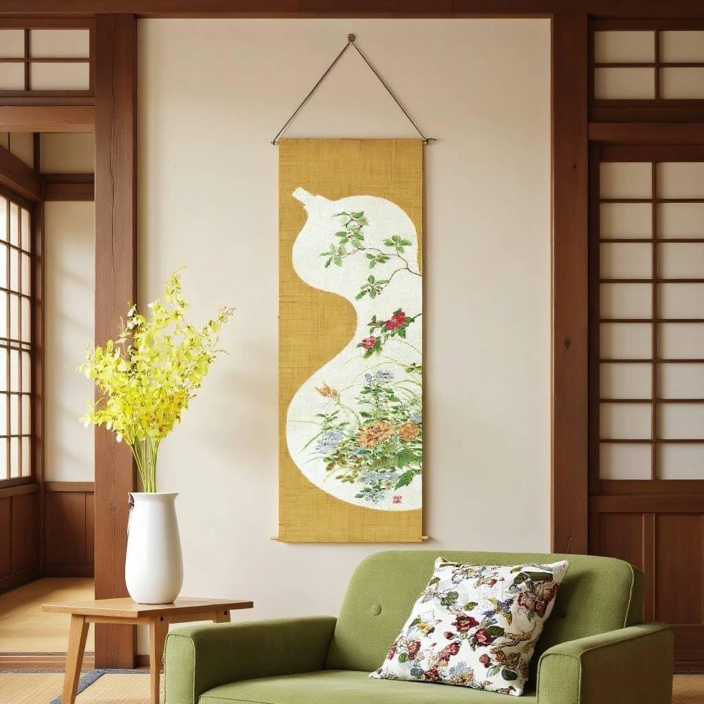 Japanese Tapestry Wall Art (Gourd)