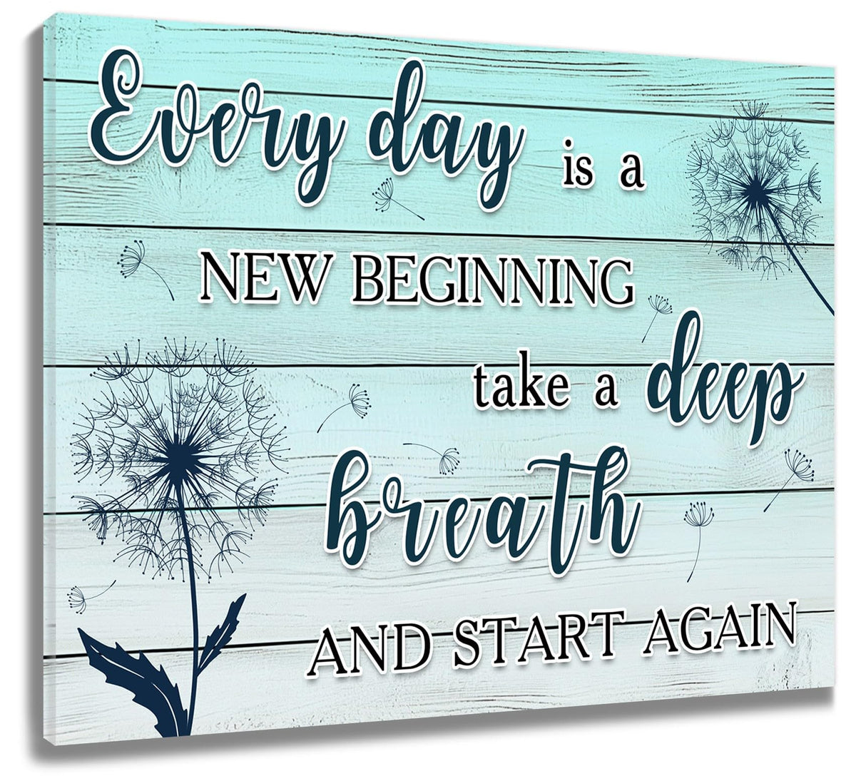 Rustic Dandelion Floral Wall Art (Teal Black / 8"L x 10"W)