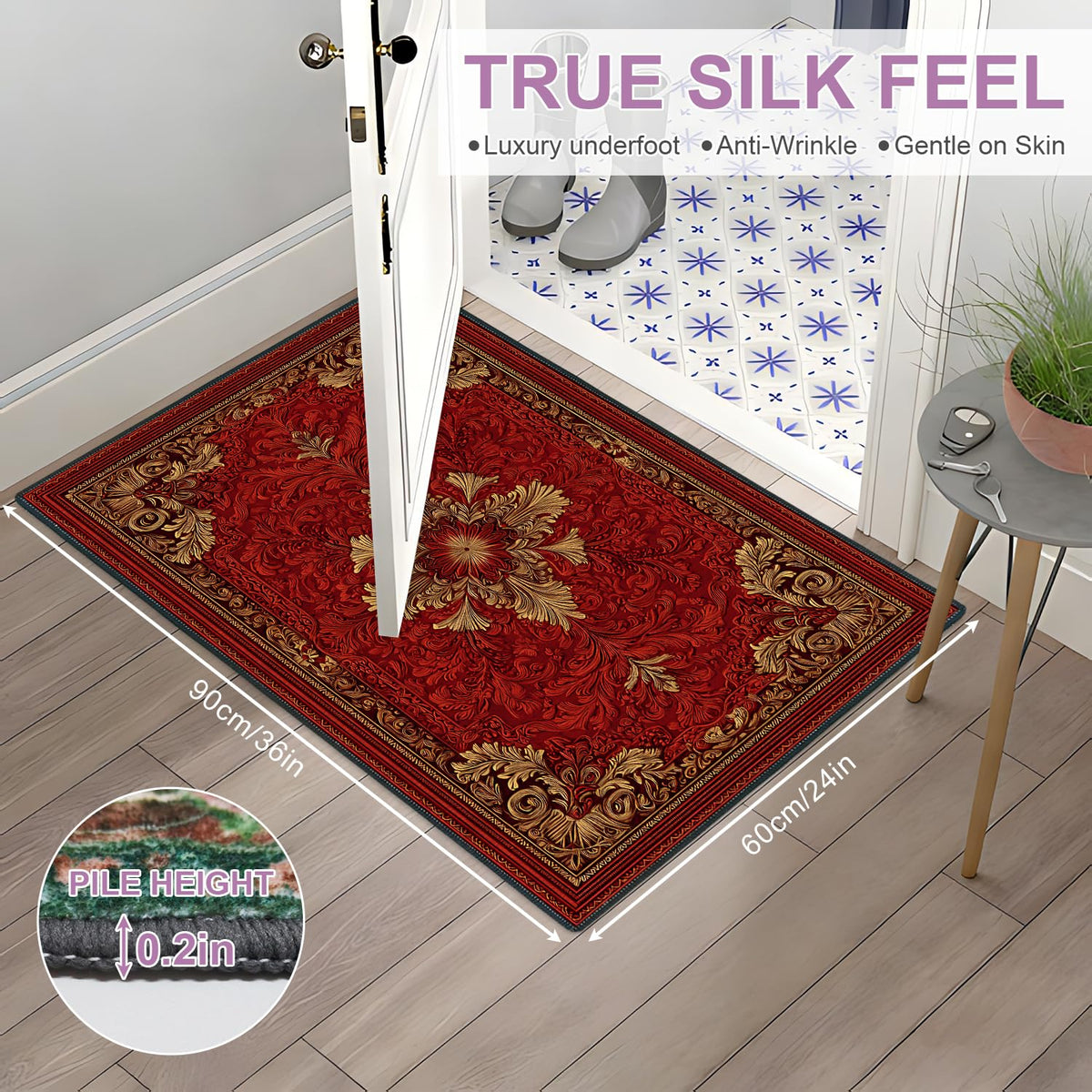 Washable 2x3 Entry Rug Luxury Baroque Vintage Area Rug (04 / 2' x 3' (Rectangular))
