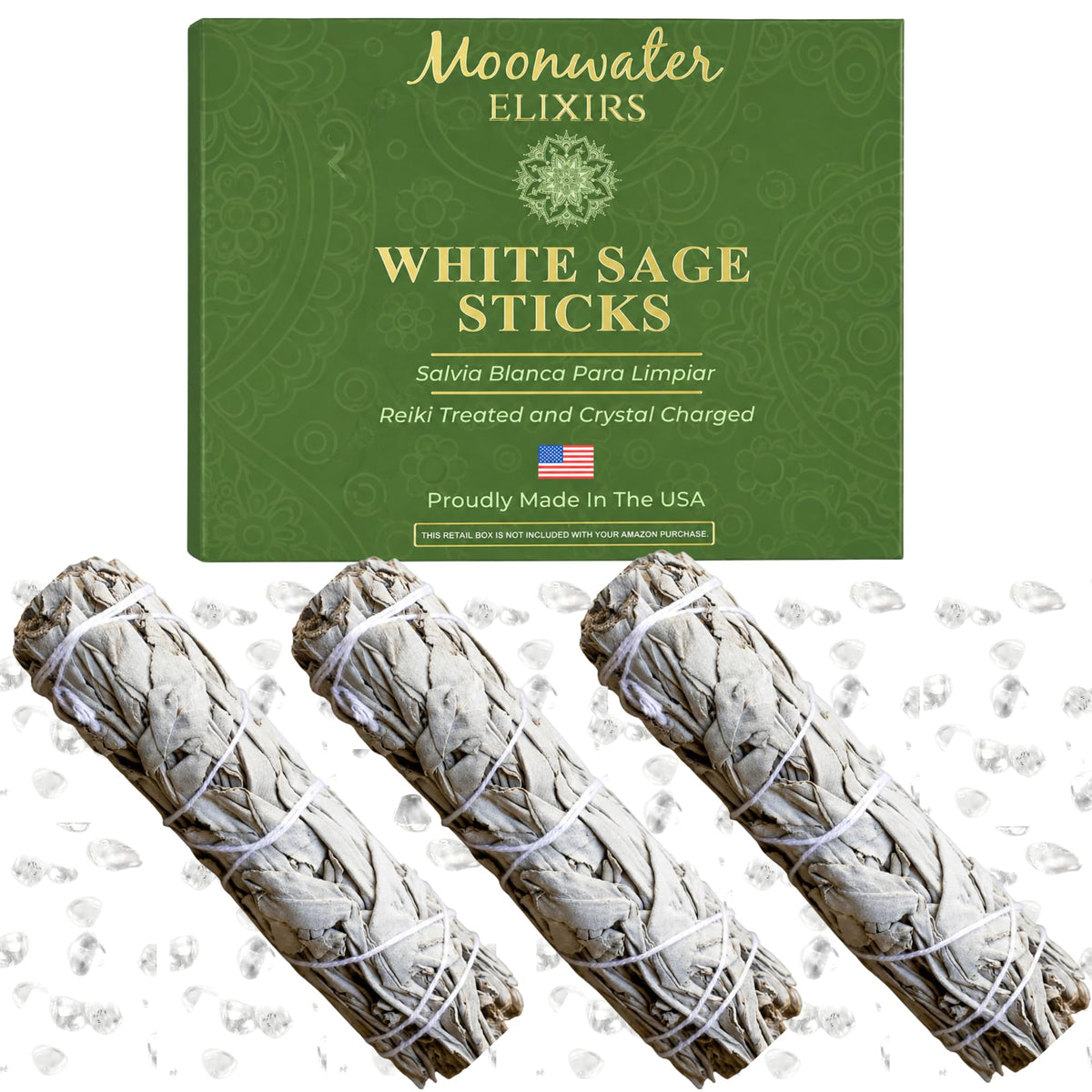 Native American Organic White Sage Smudge Sticks (3 Pieces)