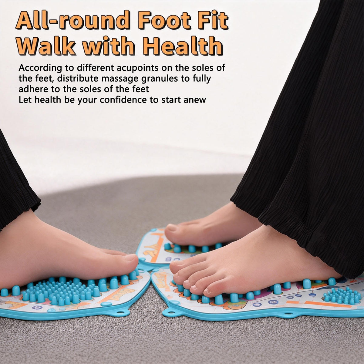 Foot Reflexology Massage Mat with Acupressure Points (12.48*11.22*0.85“)