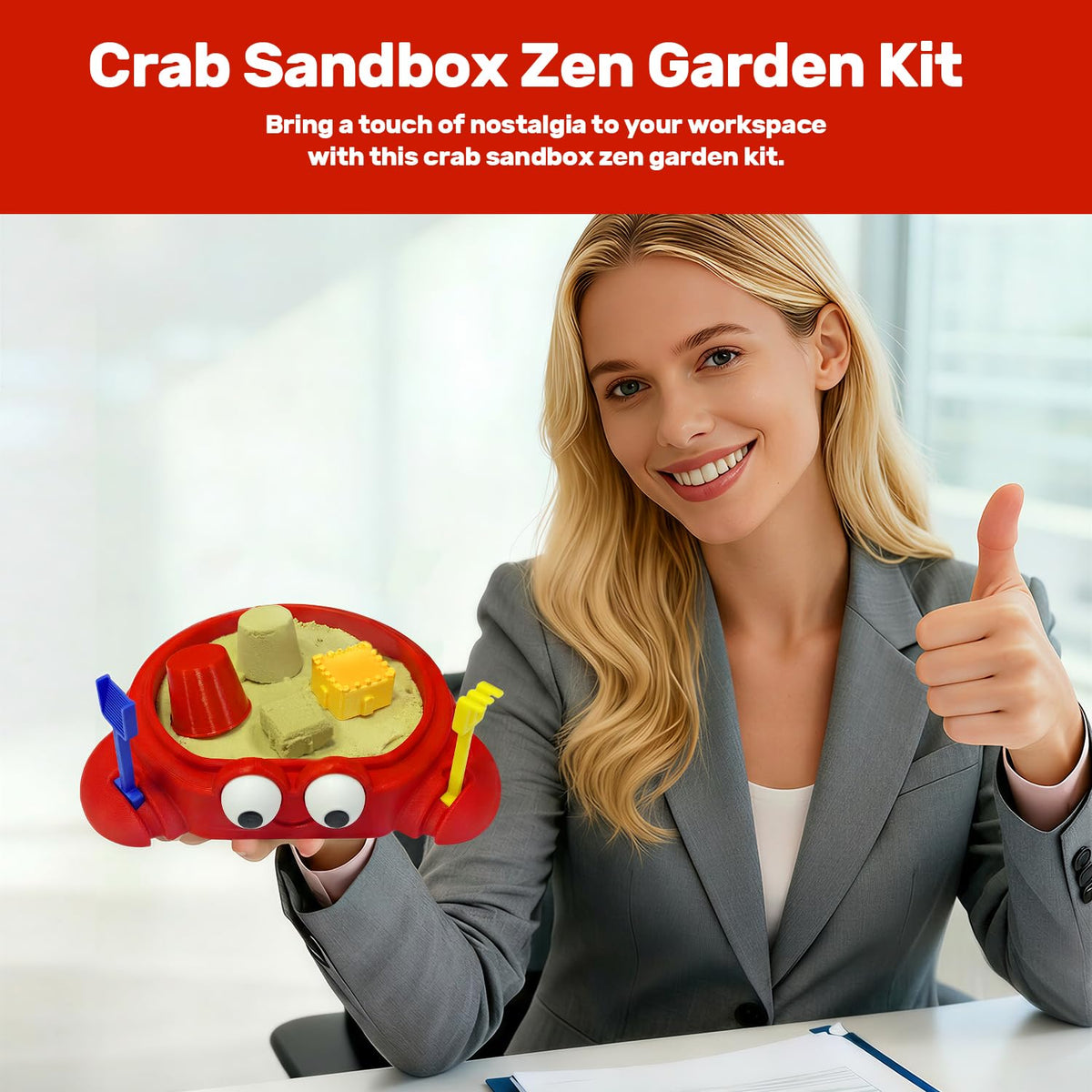 Mini Crab Sandbox Zen Garden for Desk