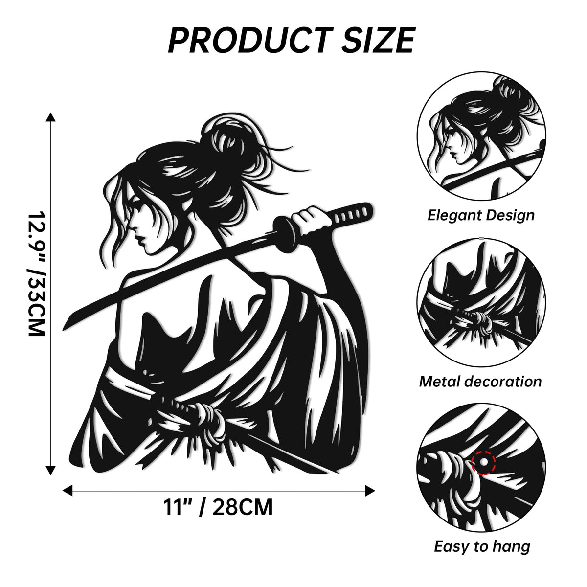Mystic Samurai Metal Wall Art (Mystic Samurai Sentinel)