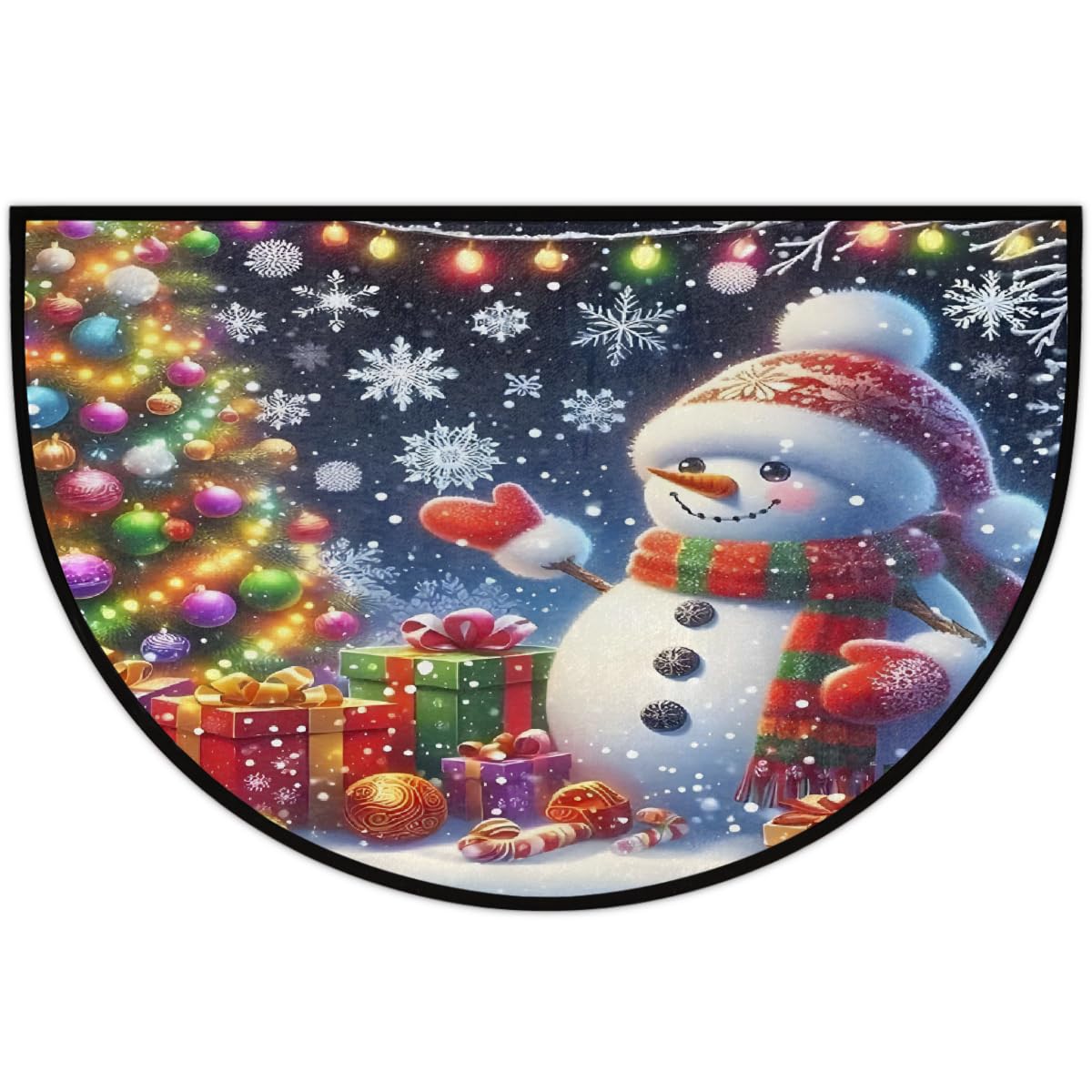 Christmas Half Round Door Mat Outdoor Welcome Entrance Doormat A3 (B-13 Christmas)