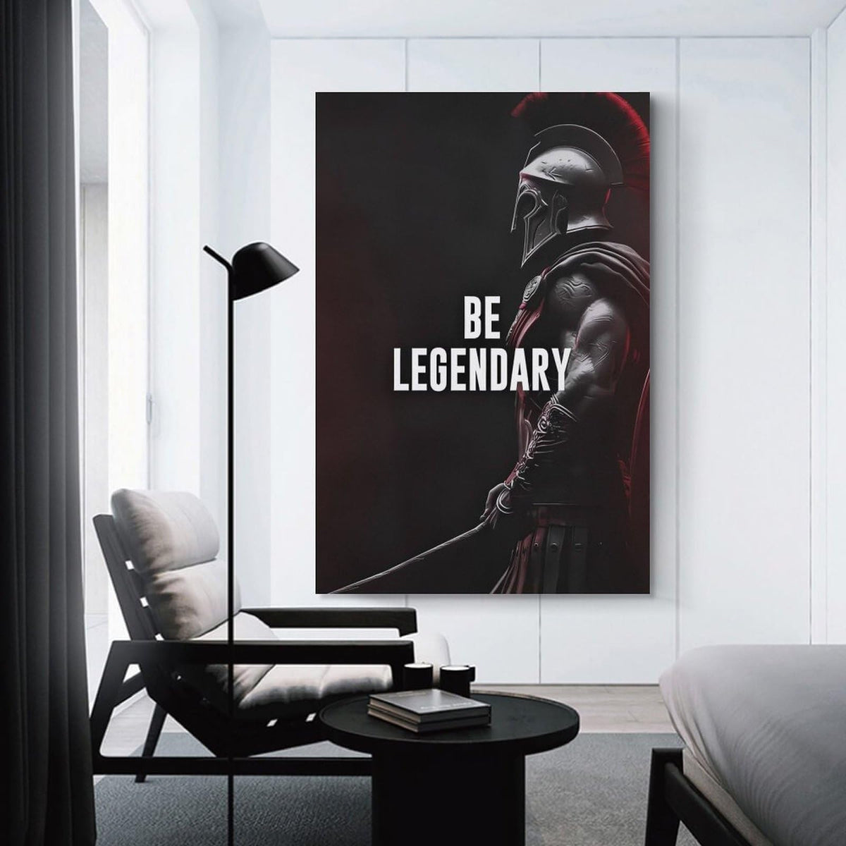 Be Legendary Spartan Warrior Motivational Print Canvas Printing Wall Art Prints Wall Decor Posters Dark Red Black Minimalist Stoic Gym Office Living Room Bedroom Decor 12x18inch (style-40 / 12x18inch(30x45cm) Unframe)