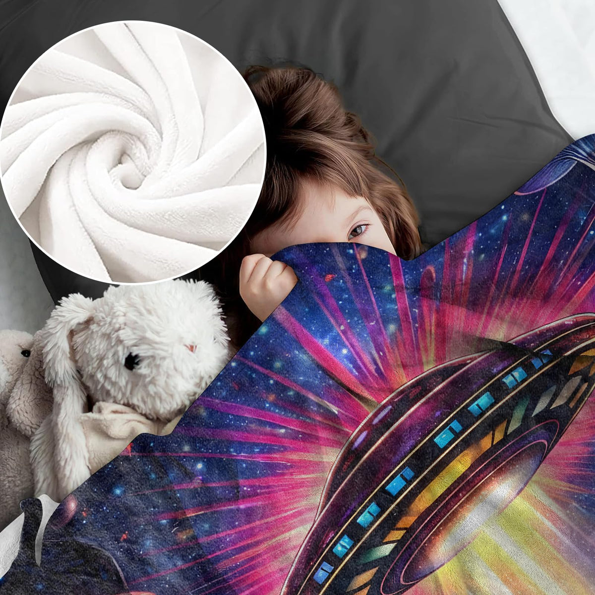 Alien UFO Blanket for Sci (80x60 Inch / Alien)