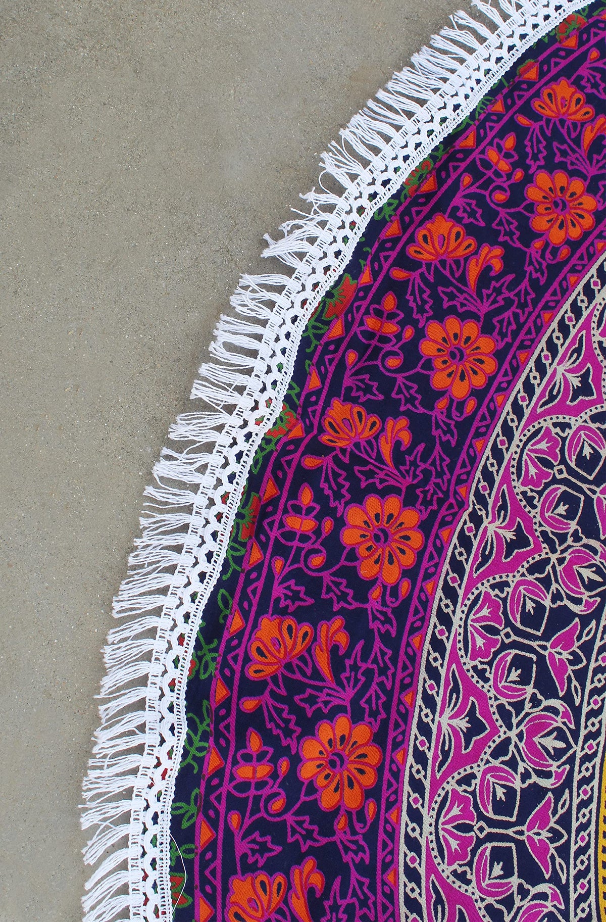 Round Beach Tapestry Turquoise Mandala Throw (3'6" (Round) / 6 Color)