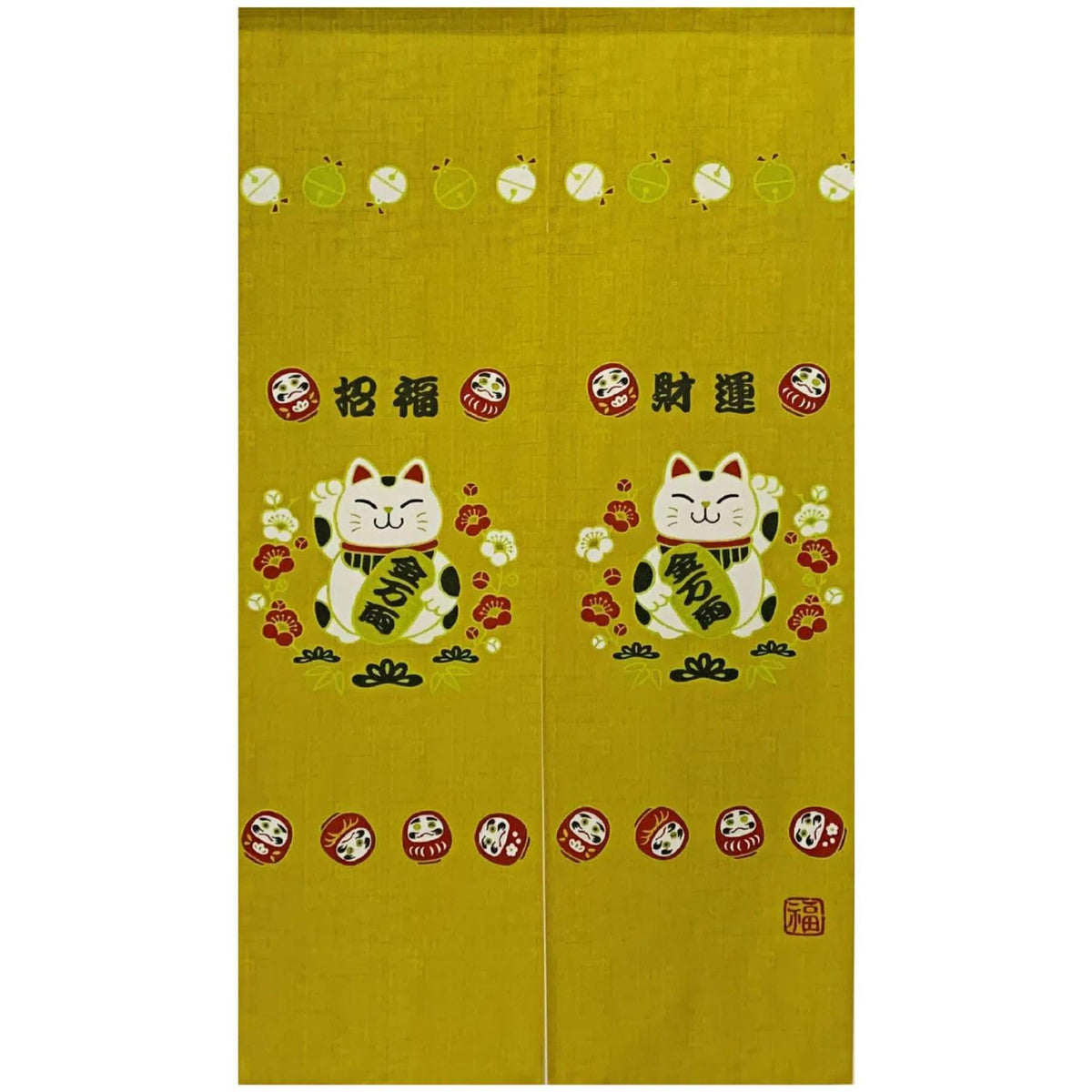Noren Japanese Doorway Curtain Asian Tapestry Maneki (Lucky Cat / 33.5"W x 59"L (Pack of 1))
