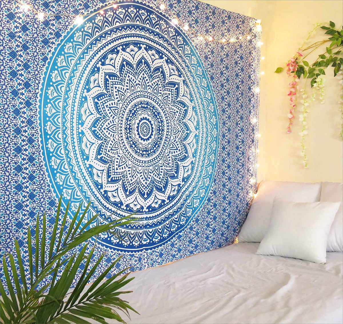 Ombre Wall Hanging Bohemian Tapestry (Blue / 60"L x 54"W)