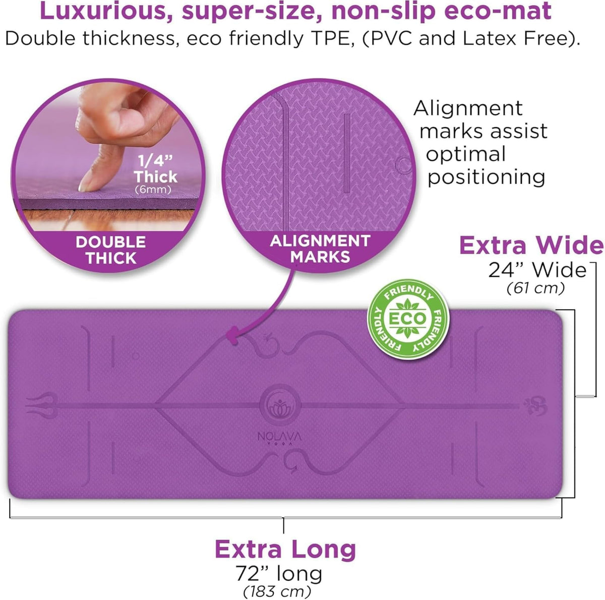 NOLAVA 7 Piece Yoga Mat Set (Purple (7-Piece Set) / 7-Piece Set)
