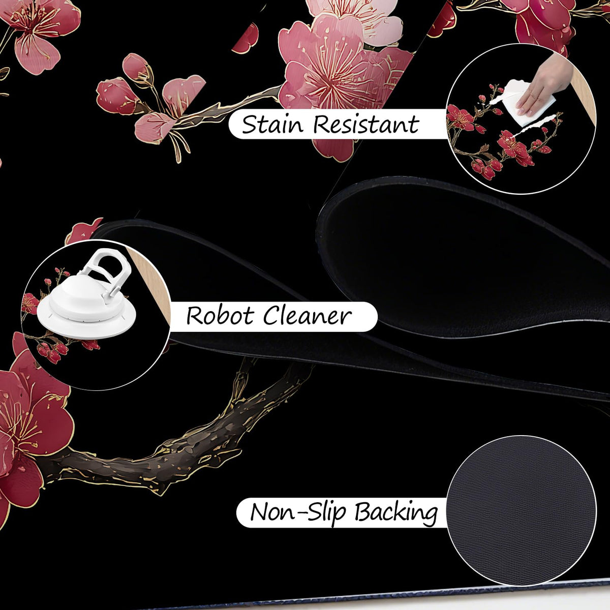 Cherry Blossom Laundry Room Rug 20x47 Inch (#59)
