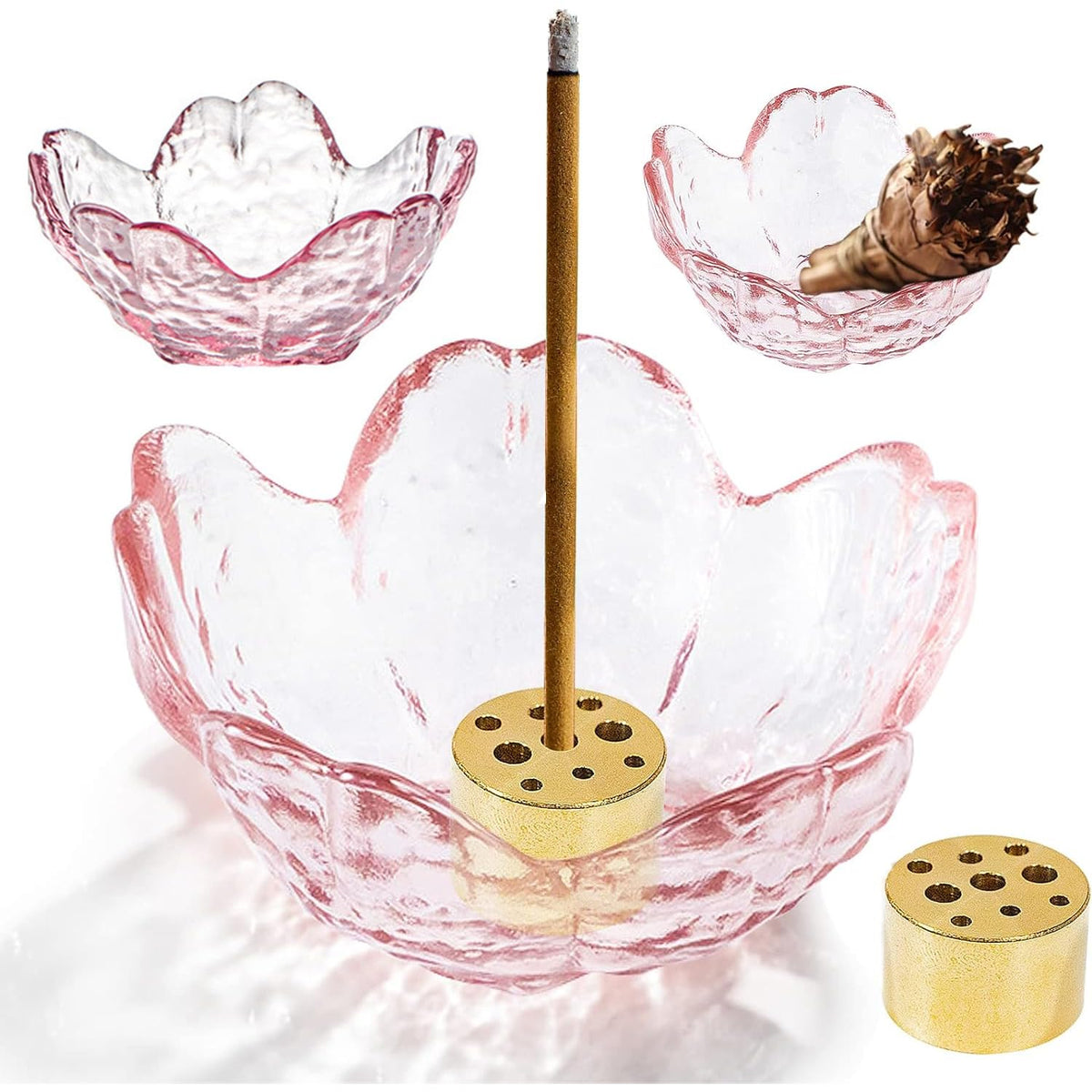 Incense Holder for Sticks Cherry Blossom Incense Burner (Brass)