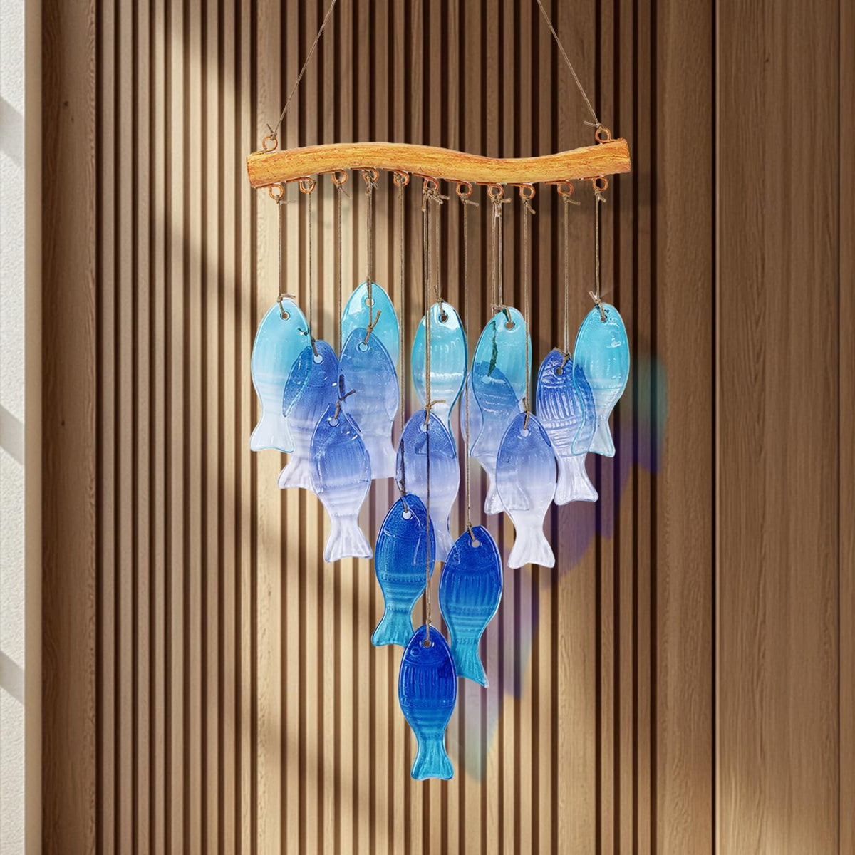 Wind Chimes Blue Glass Sea
