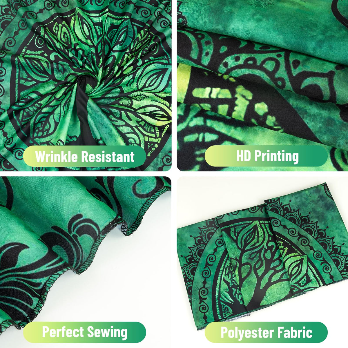 Green Boho Tapestry for Bedroom (60"L x 51"W / Green Tapestry)