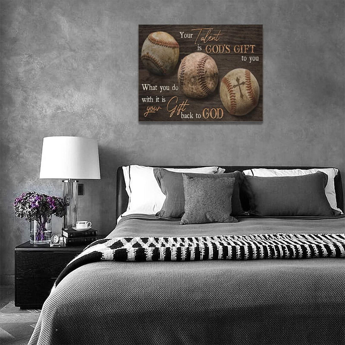 Baseball Wall Art Rustic Motivational Baseball Sports Pictures Wall Decor Baseball Poster Inspirational Quotes Canvas Painting Prints Modern Artwork Home Decor for Bedroom Office Gym 16"x12" (Baseball / 16"L x 12"W)