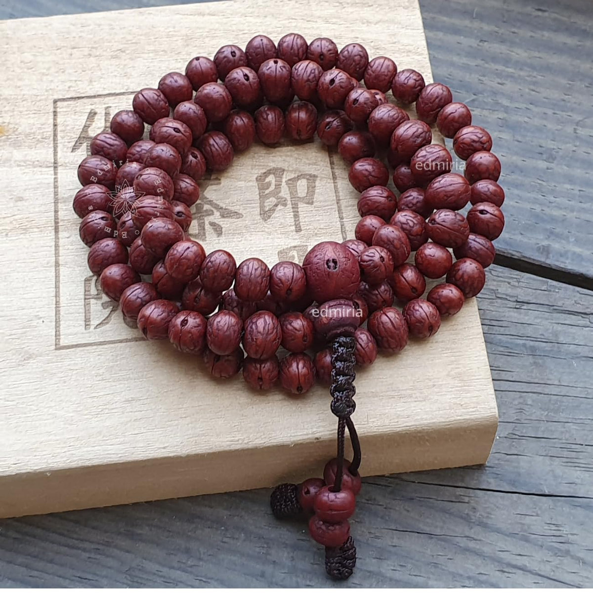 Nepali Antique Red Raktu Seed Mala 108 Beads (Nepali Antique Red Raktu)