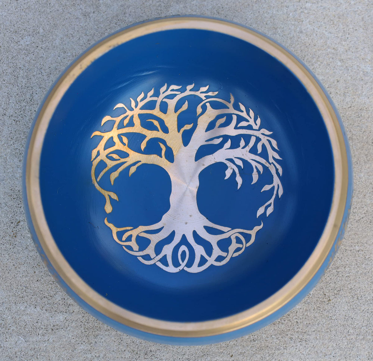 Tibetan Tree Of Life Singing Bowl Mallet Cushion Set ~ For Meditation (Turquoise)