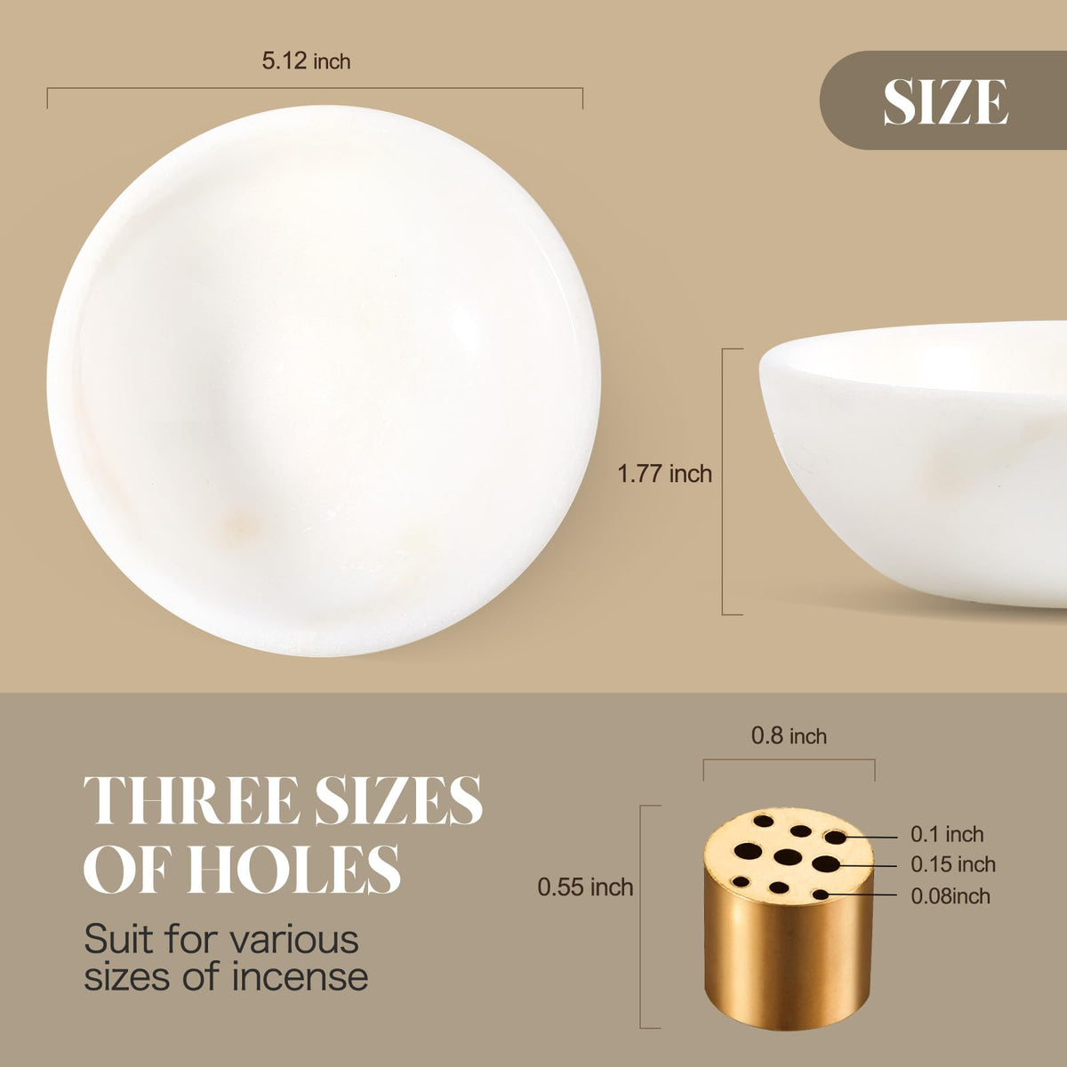 Natural Marble Incense Holder (D=130-white)