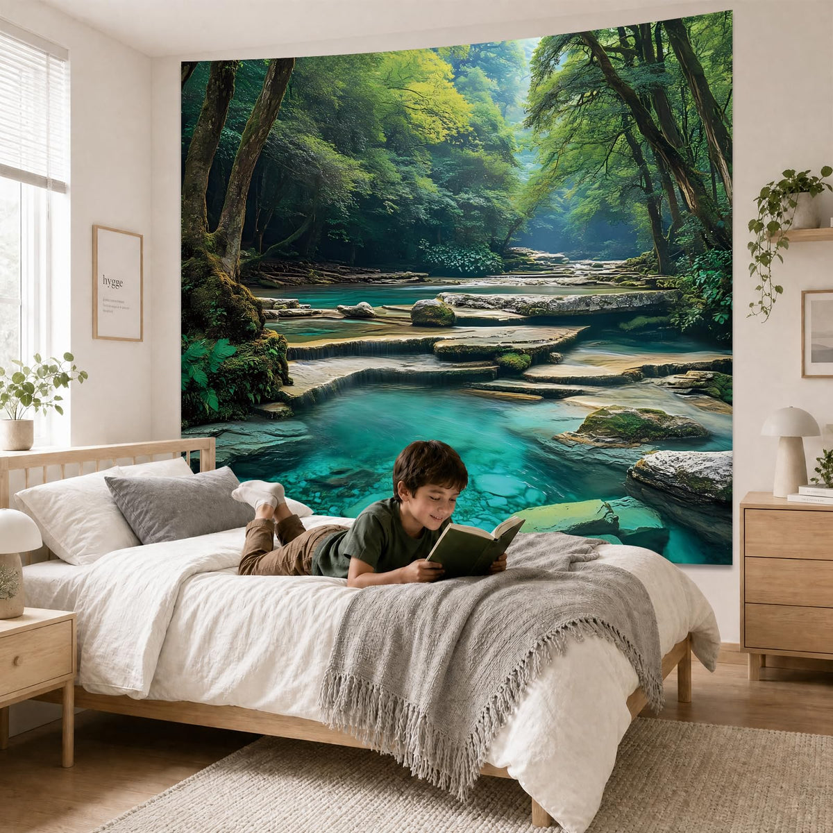 Nature Forest Tapestry for Bedroom Aesthetic (Forest Tapestry / 60"L x 51"W)