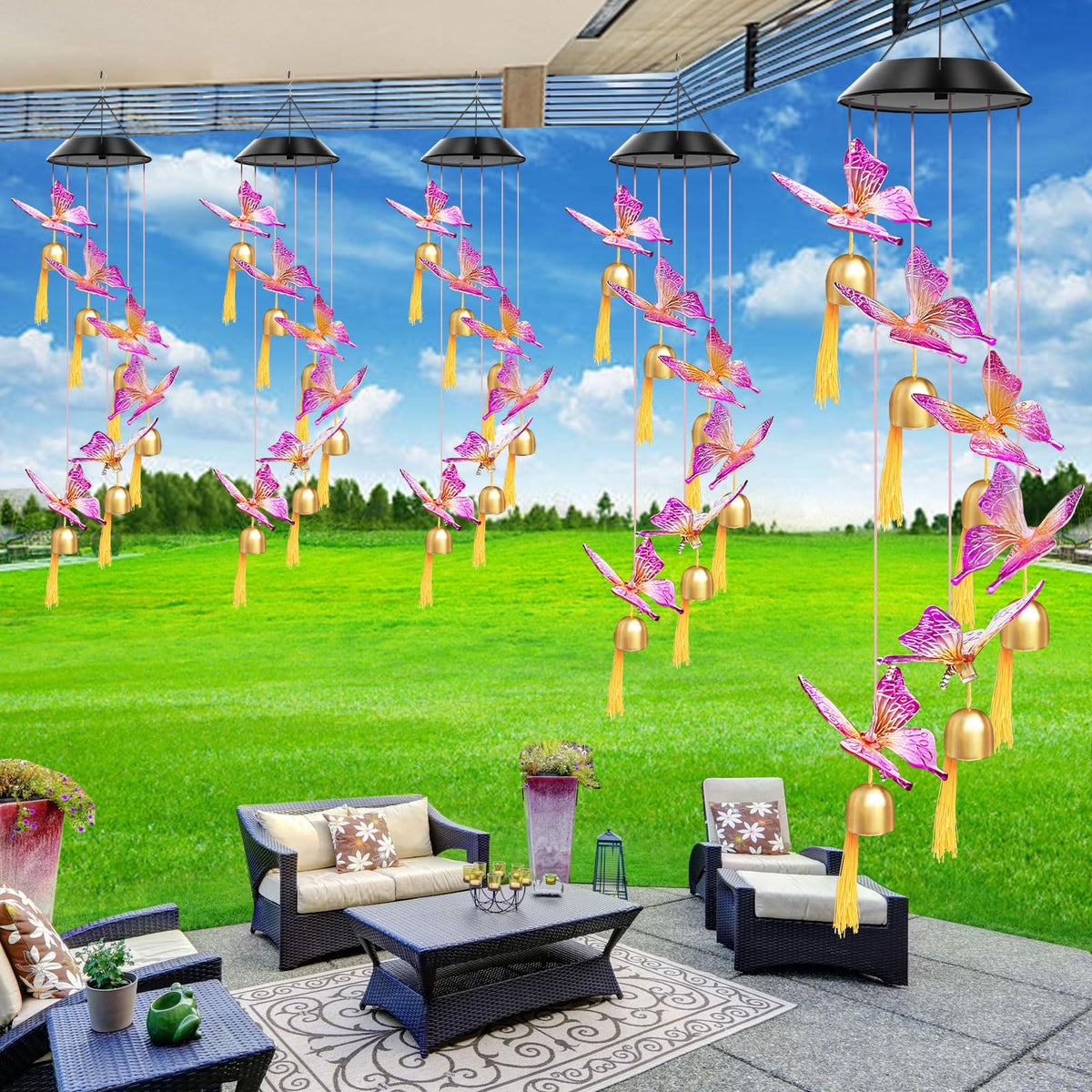 Solar Wind Chimes Color Changing Lights