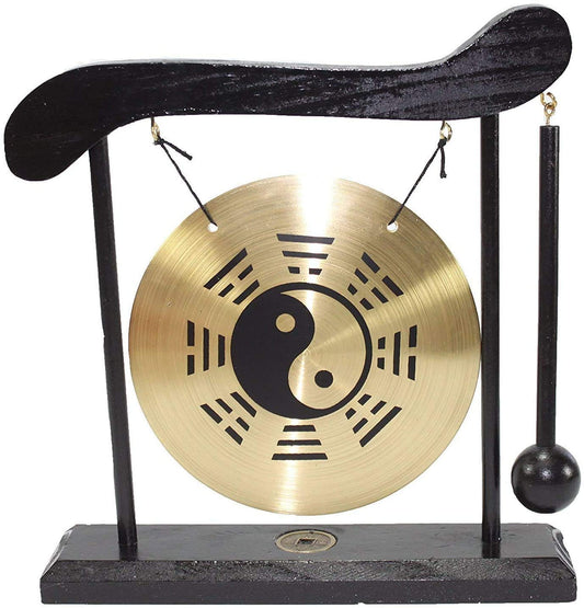 Brass Feng Shui Desktop Table Gong Meditation Desk Bell