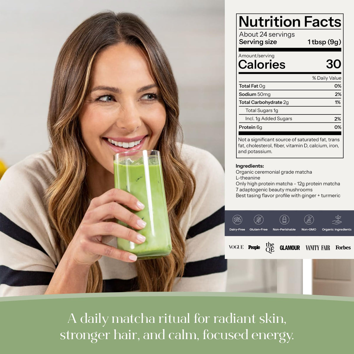 Kroma Beauty Matcha Latte Powder with Collagen (Travel Packets (Pack of 7))
