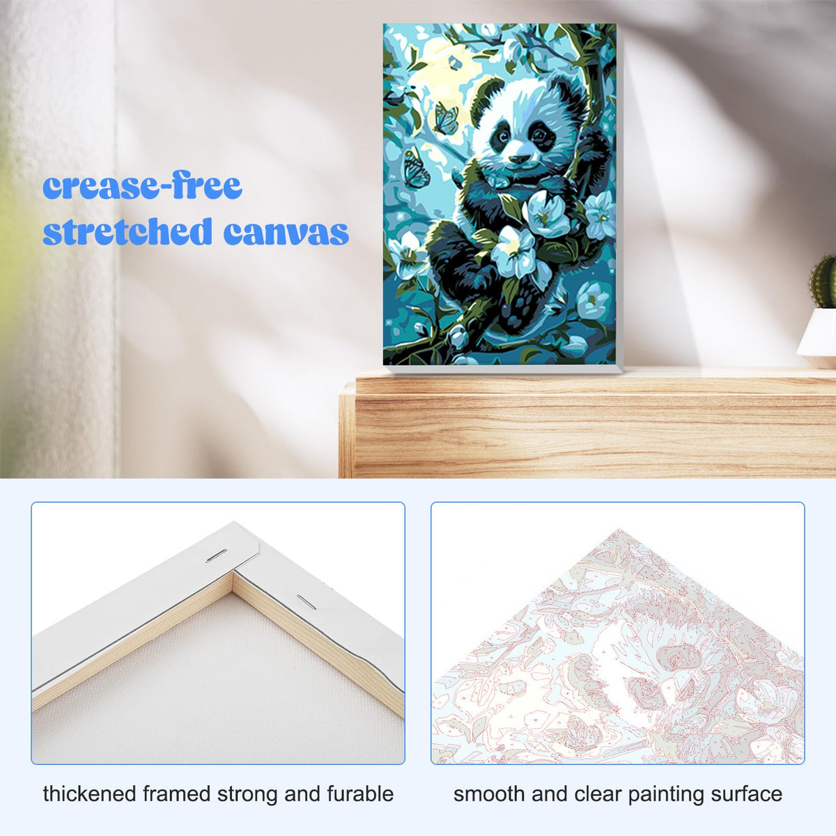 Panda Paint by Numbers Kit with Frame for Adults