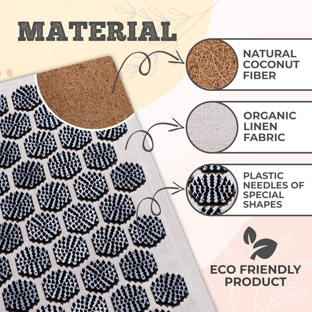 BalanceMate® Acupressure Mat Set with 6 (Soft Cream)