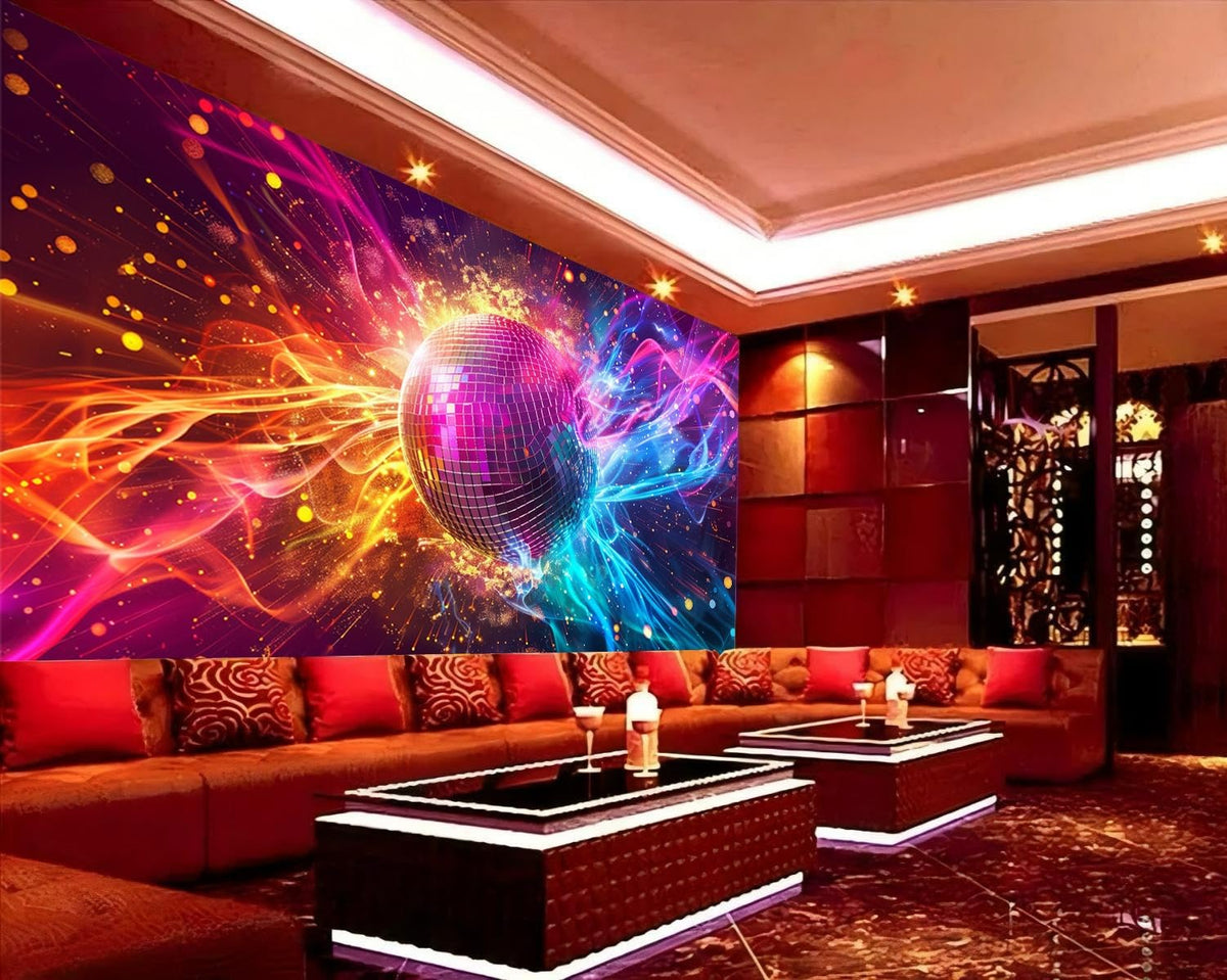 Peel and Stick Wall Mural Wallpaper Night Club 157"×108" Decor K02 (K02 / 157" x 108")
