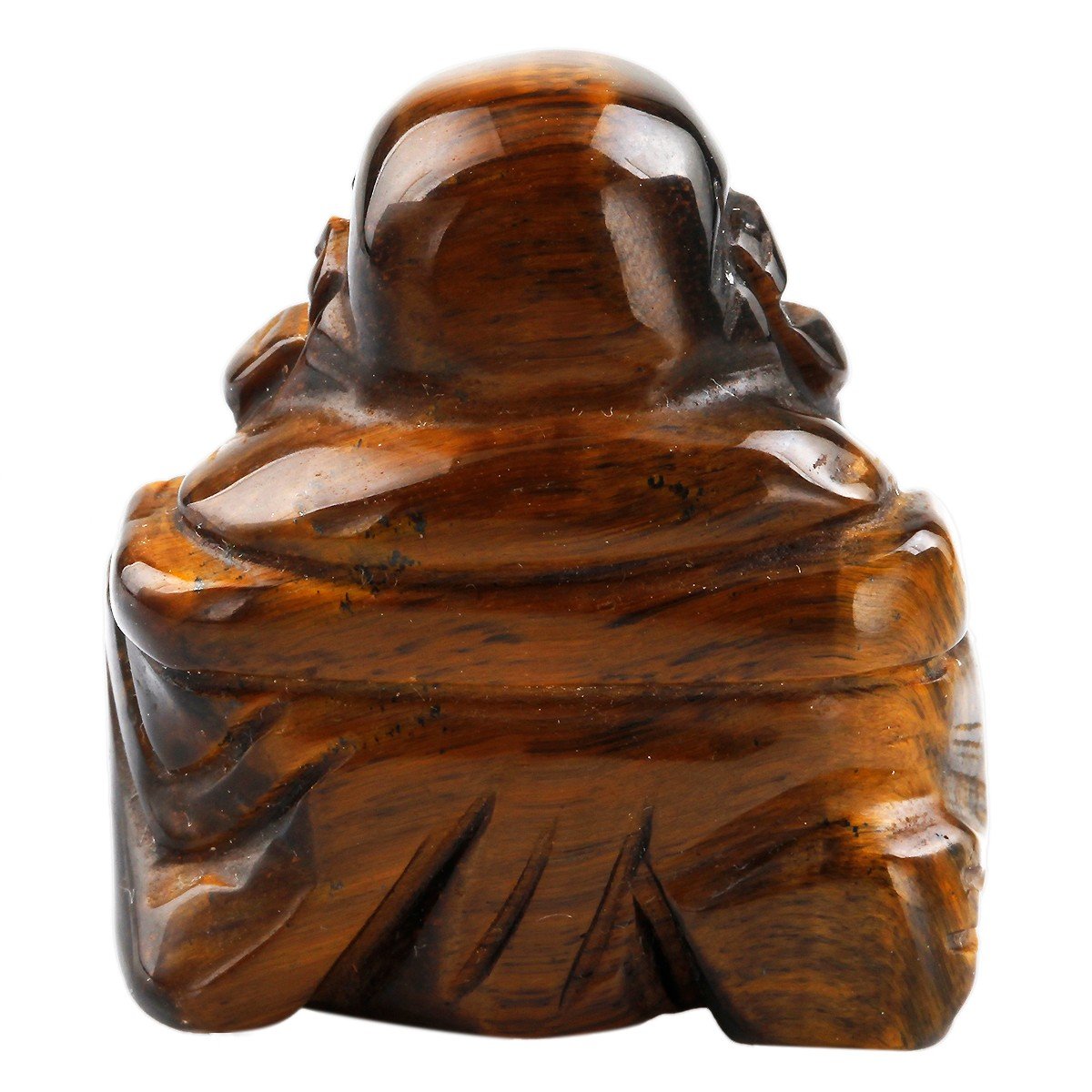 1.5" Tiger's Eye Stone Laughing Happy Buddha Feng Shui Figurine (1.5" / Tiger's Eye)