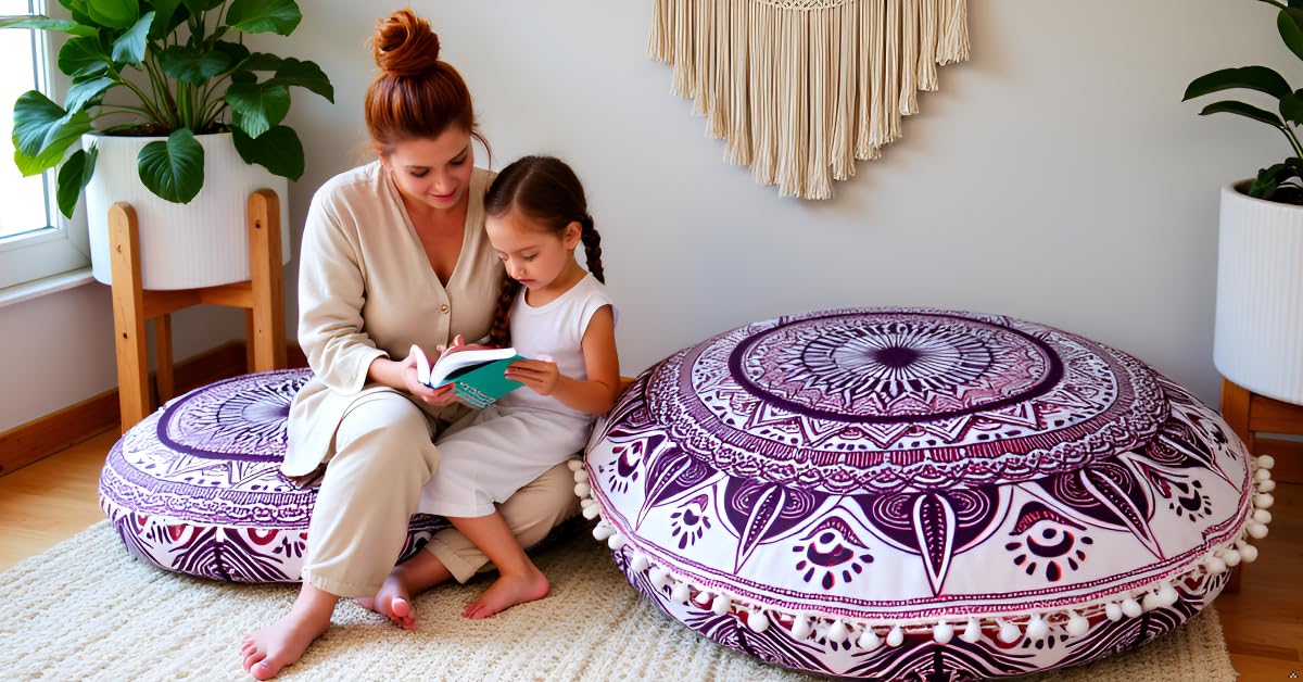 Meditation Floor Pillow Cover (Pink)