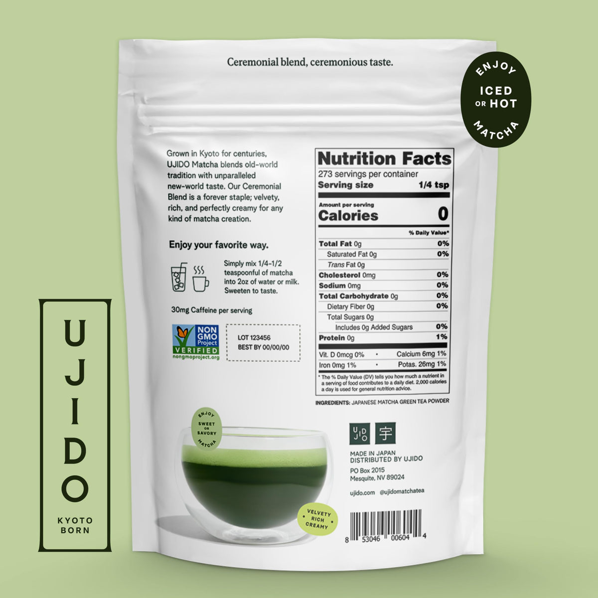 Japanese Matcha Green Tea Powder Ceremonial Blend (12 Ounce (Pack of 1))